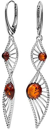 Copal Boucles Doreilles Pour Femme En Argent Sterling Avec Pierres Dambre Et Design Filigrane