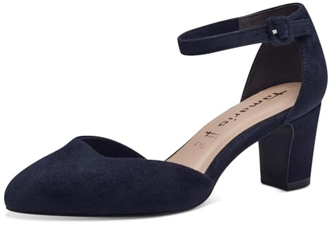 Tamaris Décolleté da Donna con Tacco a Blocco Blu 36 EU