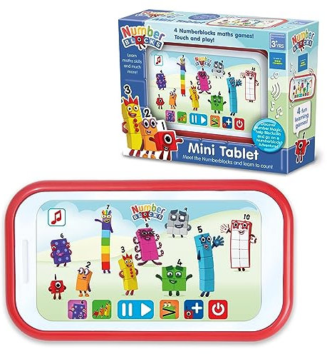 Numberblocks Mini Tablet Toy - Interactive Number Blocks Learning with 4 Fun Maths Activities - Educational Toys for Children 3+ Years - Portable Electronic Learning Device, White