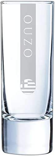 Ouzo Gläser 6cl 6x | 5 Größen verfügbar 6cl 6er Set | Spülmaschinenfest | Ouzoglas mit Gravur 6 Stück