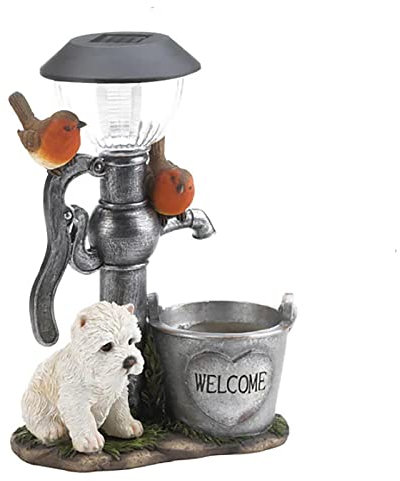 FACULX Estatua de jardín, luces solares de escalada de animales, figuras de resina impermeables para exteriores, luces solares para patio, césped, patio, porche, estanque