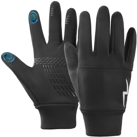 TRIWONDER Guantes de Ciclismo para Niños Guantes Antideslizante con Pantalla Táctil para Ciclismo Correr Esquí Deportes al Aire Libre (S (4-6 años), Negro)