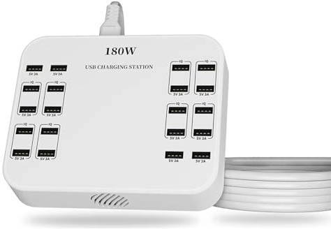 USB-Schnellladegerät, tragbare 20-Port-Ladestation, geeignet für Verschiedene Geräte, kompatibel mit iPhone iPad、 USB-Ladegeräte von Samsung, Google, Xiaomi, Huawei und Anderen