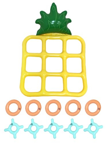 Generisch Set Di Giochi Di Lancio Della Piscina - D'acqua Set Per Bambini E Adulti | Giochi Tavolo Dei Giocattoli Gonfiabili Per La Piscina | Forma Ananas Game Scacchi Galleggianti | D