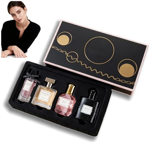 4pcs Womens Perfume Set (25ml*3+30ml), Women Perfume Gift Set & Body Spray Collection, Long Lasting Fragrance for Ladies, Travel Size Body Mist & Hair Perfume, Thoughtful Gift for Women