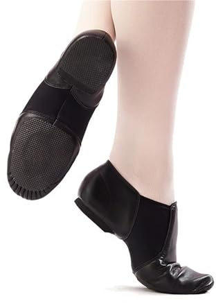 Slip On Dance jazzdansskor barn vuxna kvinnor män mage modern balett gym jazziga sneakers för scenframträdanden, Svart, 24 EU