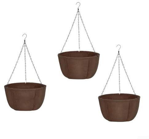 Fioriere da appendere in tessuto non tessuto da 10/30,5 cm, per interni ed esterni, con robuste catene per appendere felci, edera, pothos in spazi ristretti (30,5 cm)