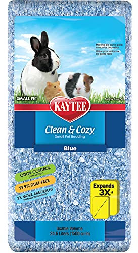 Kaytee 894655 Clean & Cozy Streu für kleine Haustiere / Nager / Hamster, 99.9 % staubfrei, Geruchskontrolle - 24.6 Liter, blau