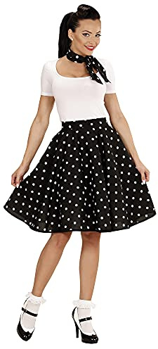 W WIDMANN MILANO Party Fashion - Costume années 50, jupe polaire et foulard, à pois, rockabilly, rock'n'roll, fête à thème, carnaval