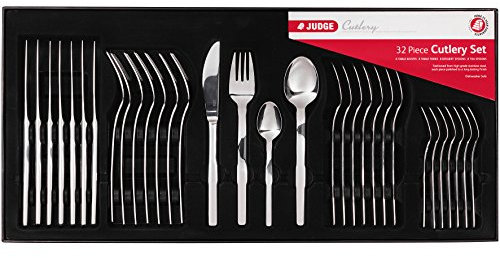 Judge Beaumaris 32-Piece Stainless Steel Cutlery Set in Gift Box for 8 People, Dishwasher Safe - 25 Year Guarantee