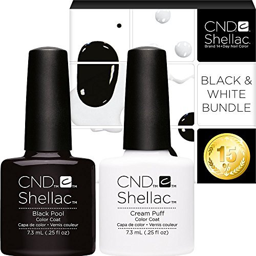 CND Shellac Colour Set – Black & White Bundle 2 – 2 Colours Economy Pack