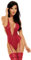 Beauty Night Adelaide Teddy Cherry I Dessous I Damen Unterwäsche I Sexy Reizwäsche I Body I Rückfrei I Tiefes Dekolletee (S/M)
