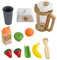 KidKraft Metallic Smoothie Blender with Play Food, Wooden Kitchen Appliance Set for Kids, Play Kitchen Accessories