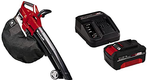 Einhell GE-CL 36 Li E-Solo Soffiatore/Aspiratore a Batteria, Senza batteria e senza caricatore, Rosso/Nero & Originale 4,0Ah PXC Starter Kit Power X- Change