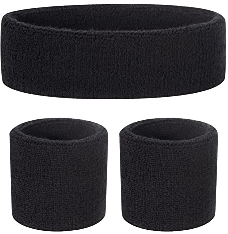 ONUPGO Lot de 1 Bandeau de Sport en Coton pour Enfant (1 Bandeau + 2 Poignets)