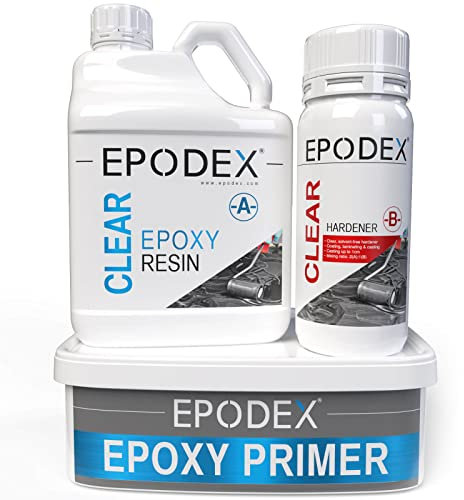 EPODEX Epoxidharz Set für Tischplatten, Arbeitsplatten & Oberflächen | Epoxy Resin in verschiedenen Farben und Mustern | Resin Gießharz Set für Beton, Estrich, Holz und mehr