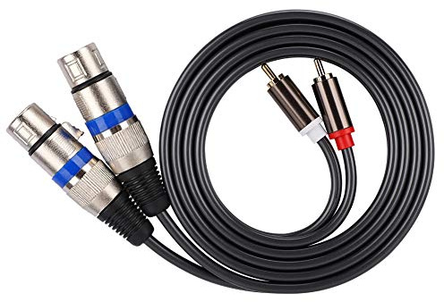 Luqeeg Adapterleitung, Dual für Stecker auf Dual XLR Buchse, Audio Adapterkabel Patchkabel Zweireihiger PVC Draht für Mikrofonmischer, Kopfhörerverstärker