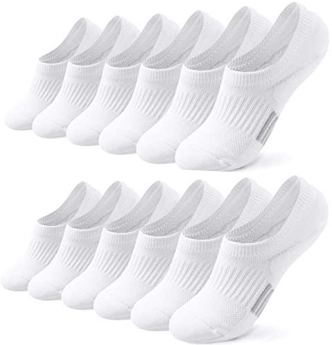 Toes Home 6 Pairs Invisible Trainer Socks Womens, Low Cut Ankle Socks | No Show Breathable Cotton Casual Socks Non Slip Cushioned Sports Socks for Ladies and Girls Sneaker Canvas Shoes