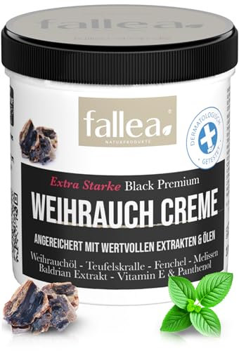 fallea Weihrauchsalbe Extra Stark Weihrauch Creme Hochdosiert Boswellia mit Teufelskralle-, Fenchel-, Melissen- & Baldiran Extrakt Weihrauchcreme (100ml)