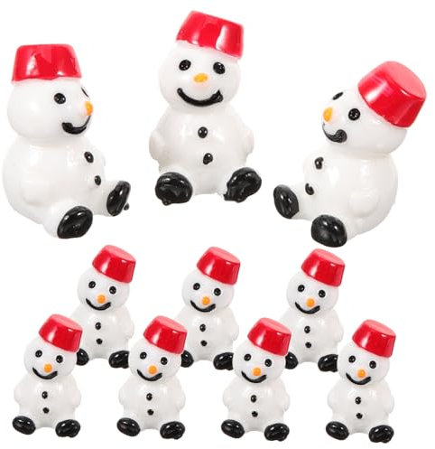 STOBOK 10st Weihnachtsschmuck Weihnachtsdekorationen Weihnachtsminiaturen Miniatur-weihnachtsdeko Weihnachtliche Miniaturfiguren Schneemannfiguren Mini-schneemann Feenfiguren Plastik