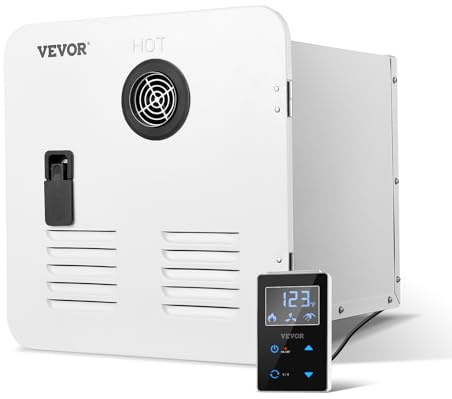 VEVOR RV Tankless Water Heater, 42000BTU, Instant Shower with 15 x 15 inches White Door and Remote Controller, Ideal for RVers' Family Everyday Use