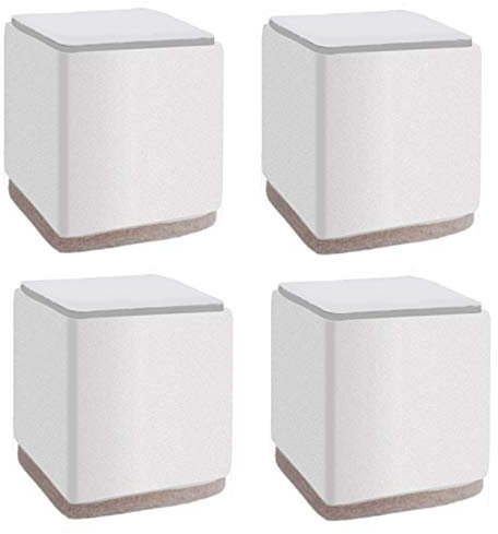 Genérico 4 Piezas de Patas de Mesa de Repuesto para Muebles Patas de Mesa de Acero Al Carbono Almohadillas Elevadas Cuadradas para Mesa Y Silla (Blanco 5 × 4 cm)