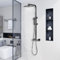 Colonne de Douche Thermostatique,avec Douche Plafond Carrée de 20 cm,Système de douche thermostatique 38°C,Colonne de Douche Noir Réglable Hauteur entre