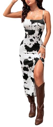 Verdusa Women's Cowgirl Dress Western Cow Print Country Concert Dresses