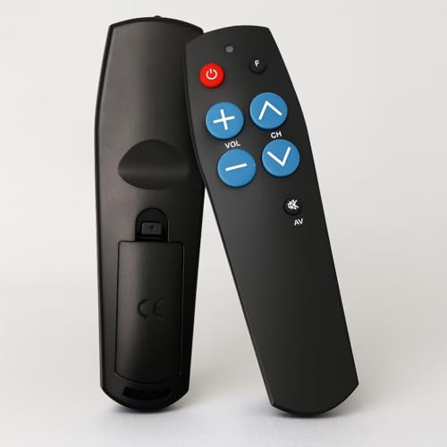 Universelle TV-Fernbedienung für Senioren, 7 Große Tasten Seniorenfernbedienung Universal TV, Einfache Bedienung Universalfernbedienung Senioren als Lernfunktion Fernbedienung für ältere Menschen