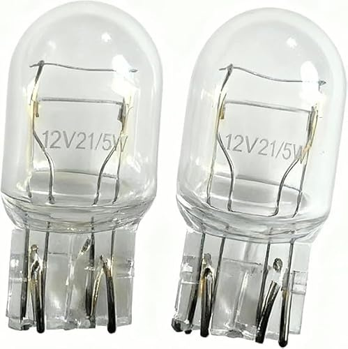 GROWS MORE 2 x Car Brake Light Bulbs 12V 21/5W Clear Dual Filament Tail Brake Stop Lights | Twin Pack Clear Stop Lamps Replacement Light Bulbs for Car Van Motorcycle | Brake Light Blulb
