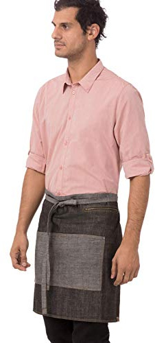 Chef Works Unisex Manhattan Half Bistro Apron, Black, One Size