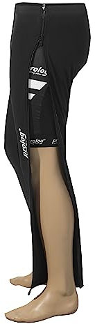 Prolog Unisex Fahrradhose Lang, Zipp Off Warm Up Hose, Atmungsaktiv, Durchgehender Reißverschluss - Schwarz Größe XL