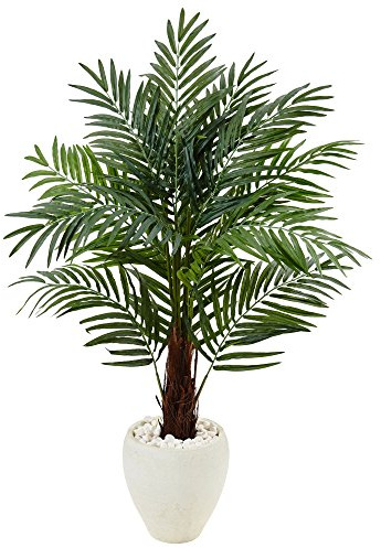 Nearly Natural 5985 N/A 4.5' Areca Palm Artificial Tree, Green