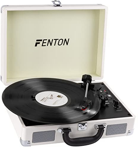 Platine Vinyle Fenton RP115D, Technologie Bluetooth, Sortie RCA et casque, Entrée jack 3,5 mm, Pour disques 33, 45 et 78 tours avec adaptateur, Logiciel pour numériser vos vinyles via USB inclus