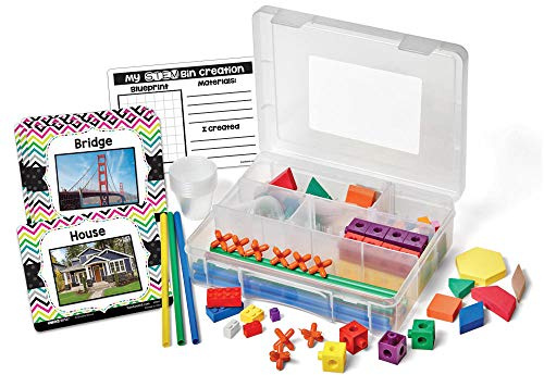 Learning Resources STEM Bins Play & Learn Pack, Construction & Science Challenges & Activities for Ages 5-9, Multi-coloured, 93836