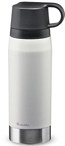 Aladdin CityPark Thermavac Twin Cup Bottle 1.1L Stone Grey – BPA FREE Stainless Steel Bottle with Built in Twin Cup - Keeps Cold or Hot for 25 Hours - Leakproof - Dishwasher Safe