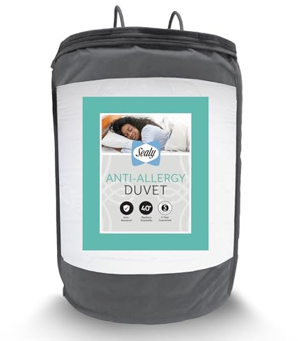 Sealy Anti Allergy 10.5 Tog Duvet - All Season Warm Thick Quilt Duvet with Hollowfibre Fibadown Fibres and Soft Touch Cover for Superior Comfort, Machine Washable, Single