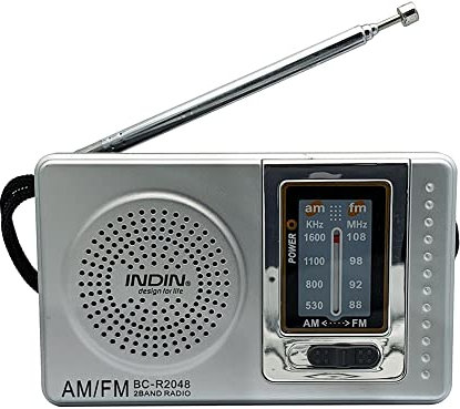 Radio Portátil Am/FM, Mini Radio de Bolsillo, Radio Portatil Pequeña con Excelente Señal, Funciona con Pilas, Diseño Clásico, Fácil de Utilizar, para Cocina, Baño o Garaje