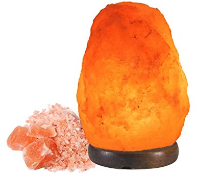 BEPER P201UTP100 Salzlampe Naturform, Holzsockel, Reduziert Stress, Reinigt die Luft