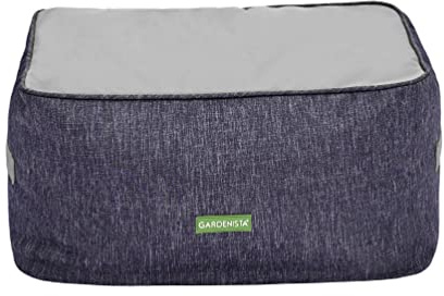 Gardenista Grand Pouf Bean Bag | Repose-Pieds rectangulaire Confortable pour intérieur/extérieur | Résistant à l'eau et aux intempéries | Matériau protégé Contre Les UV, Durable | pour Jardin (Gris)