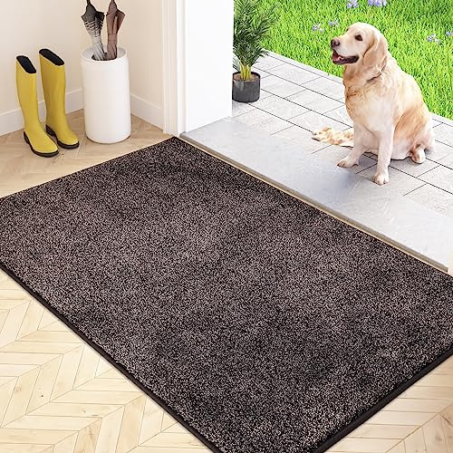 FCSDETAIL Paillasson Attrape-Poussière, Tapis de Sol Antidérapant Lavable en Machine, Tapis d'Entrée avec Microfibres Douces Absorbantes pour Chien, Entrée, Porte et Couloir