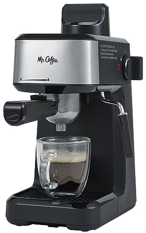 Mr. Coffee 4-Shot Steam Espresso Cappuccino and Latte Maker with Stainless Steel Frothing Pitcher