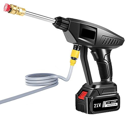 Nettoyeur Haute Pression sans Fil, Pistolet à Eau Haute Pression 60 Bar, Nettoyeur Haute Pression sans Fil, Pistolet pulvérisateur de Lavage de Voiture, Pistolet à Eau 30000mAh