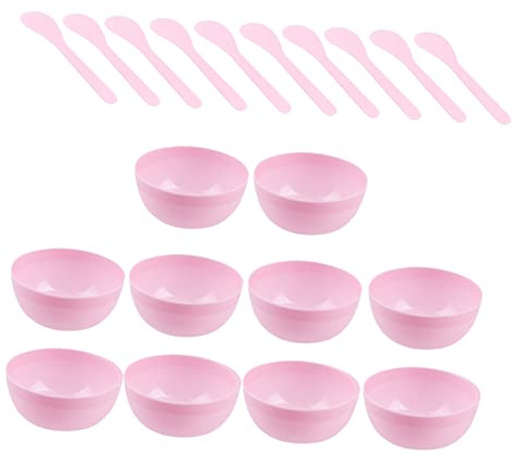 EXCEART 10pezzi Ciotole per Mescolare Crystal Mud in Plastica Resistente Riutilizzabili e Leggere con Cucchiaini Rosa per Bambine e Ragazze Contenitori per Utensili Creativi DIY
