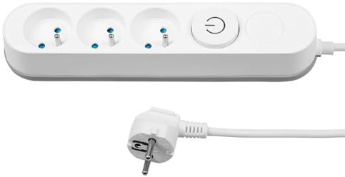 ITENSE - Bloc multiprise 3 Prises - 16A - Interrupteur à Pied - Câble HO5VV-F 3G1mm² - Blanc - 1m - 230V - 3680W