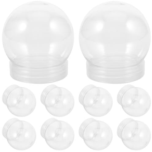 Yardwe 20 Stück Schneekugel Zum Selbermachen 6 cm Durchsichtiger Wiederverwendbarer Leerer Kunststoff-Schneekugelsatz Mit Schraubverschluss Für DIY-Bastelarbeiten