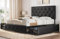 Yaheetech 5ft King Bed Frame Upholstered Platform Bed with Adjustable Diamond Button-Tufted Headboard and 2 Drawers Storage/Sturdy Wood Slat Support/No Box Spring Needed,Black King Bed