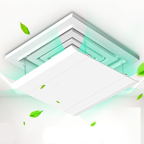 LLZJDDPLY Air Deflector Adjustable Reusable Heat and Air Deflector for Drop Ceiling Vents RV, Home HVAC, AC and Ceiling Registers Air Conditioner Deflector White (Size : 60x60cm)