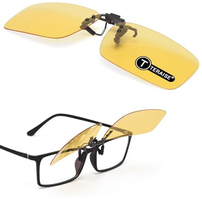 TERAISE Occhiali di Visione Notturna Clip on Flip up Occhiali da Guida Uomo Donna HD Polarizzato Anti-abbagliamento UV400 per all'aperto
