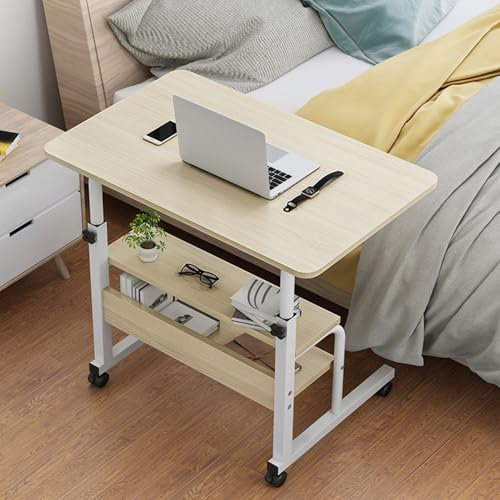 joukares mobilt datorbord, justerbart laptopbord med rymlig skrivbordsskiva och hjul för enkel rörelse, höjdjusterbart rullande laptopskrivbord, bärbar arbetsväska